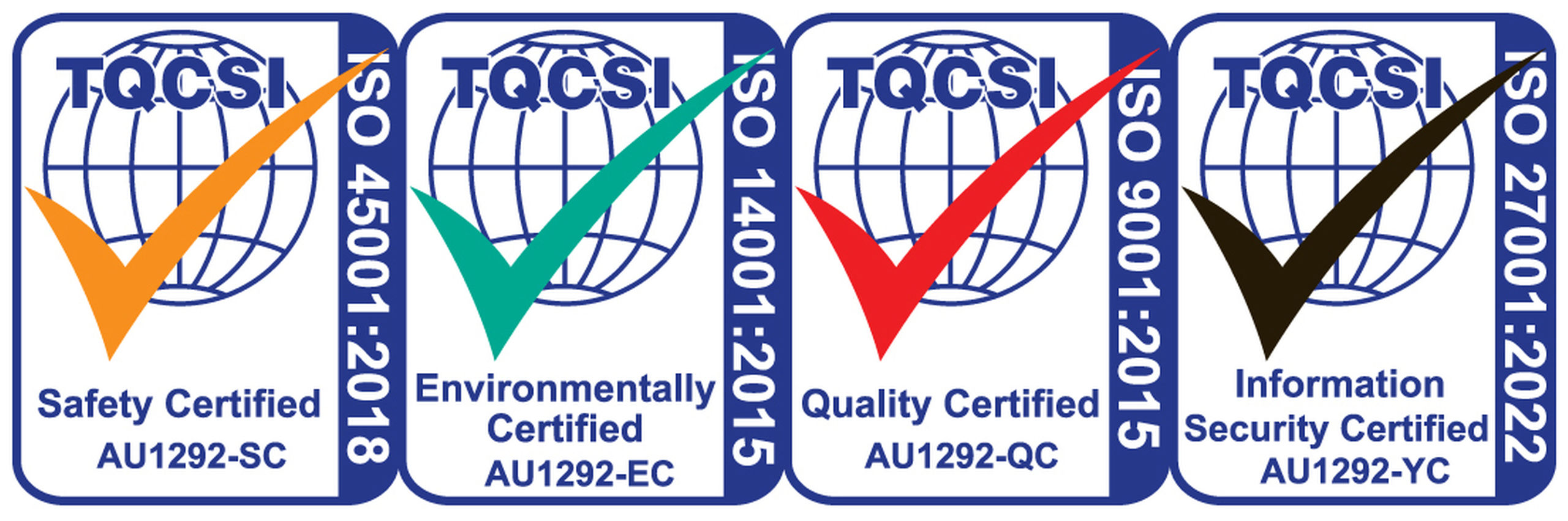 AG Security Group TQCSI ISO Certifications Logos